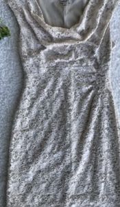 Dress Barn cream sequin cocktail dress